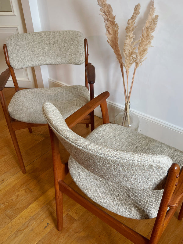 Paire de fauteuils scandinaves vintage modèle 49 par Erik Buch