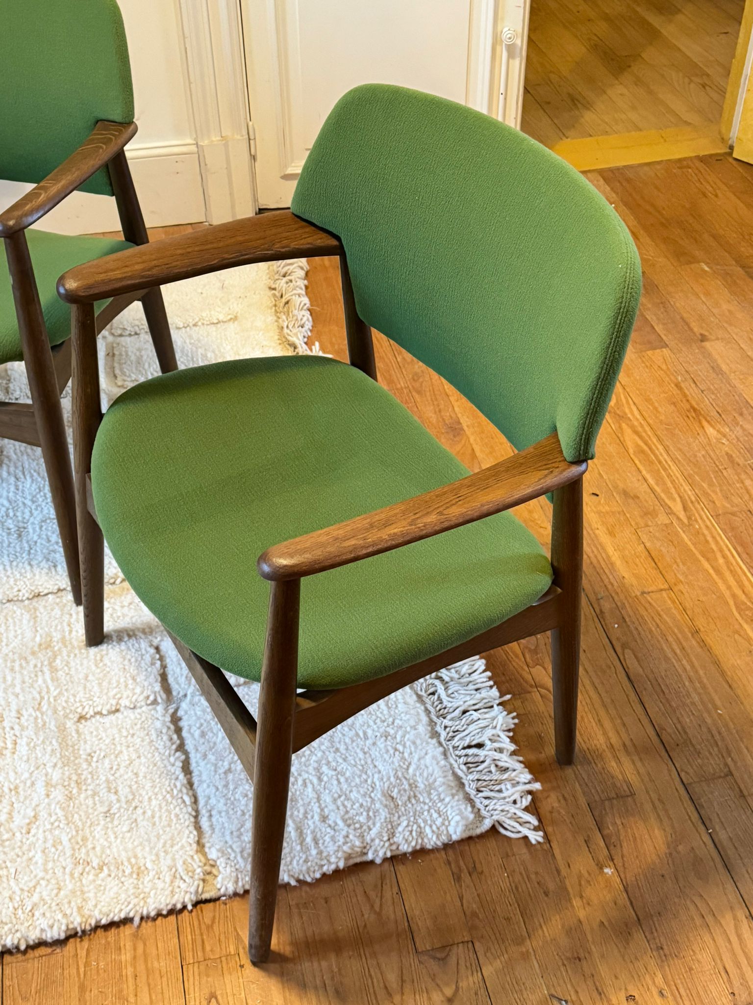 Fauteuil scandinave vintage en chêne par Ejner Larsen & Aksel Bender Madsen pour Fritz Hansen