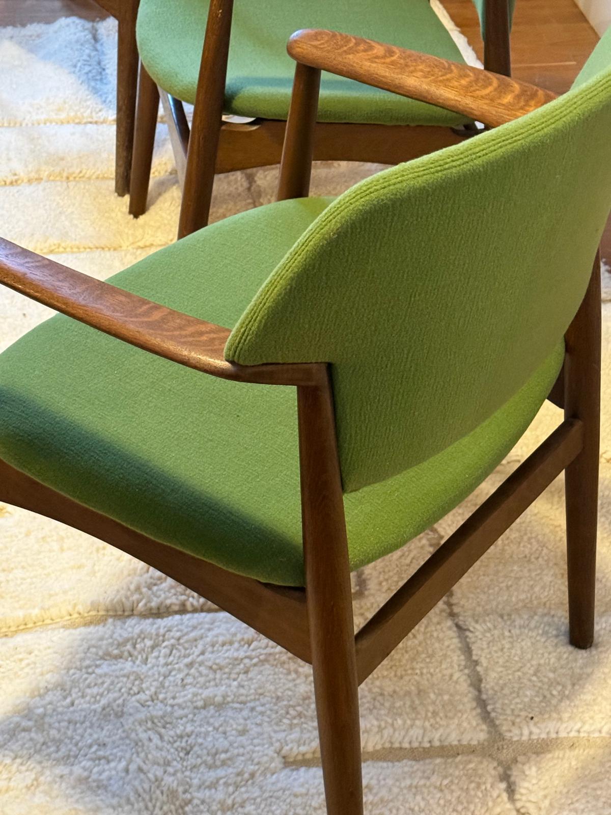 Fauteuil scandinave vintage en chêne par Ejner Larsen & Aksel Bender Madsen pour Fritz Hansen