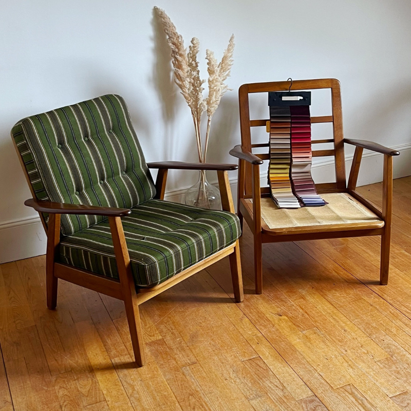 Paire de fauteuils danois vintage édités par FDB Møbler